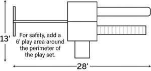 Discovery Depot #D510-6 Swing Set Package - Swing Set Dimensions: 28' x 13'