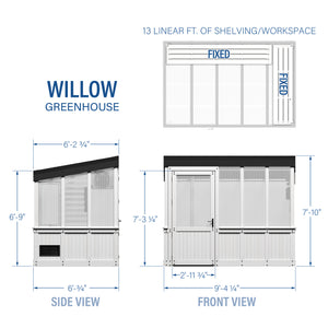 9x6 Willow Greenhouse -    Pre-Stained & Sealed White – view 2