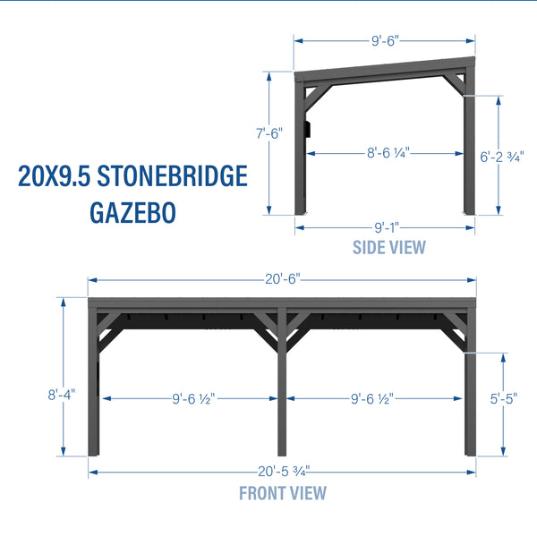 20x9.5 Stonebridge Gazebo/Carport – view 2