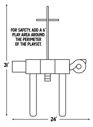 Fantasy Fortress #F514-4 Swing Set Package - Swing Set Dimensions: 24' x 31'