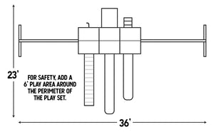 Fantasy Fortress #F514-6 Swing Set Package - Swing Set Dimensions: 36' x 23'