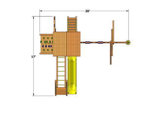 Deluxe Fort Combo 3 with Playhouse - Size
