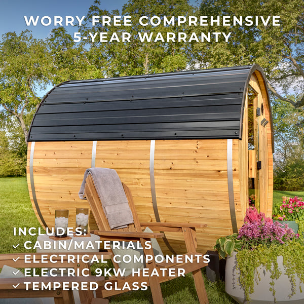 Paxton Outdoor Barrel Sauna – 4-6 Person – view 2