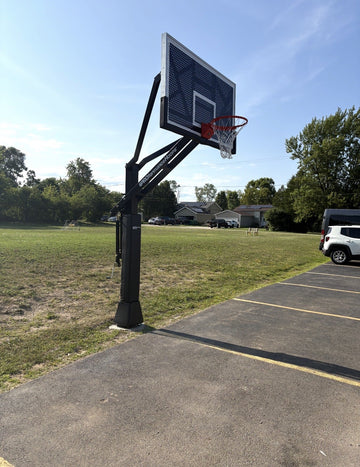 PROview 672 Perforated Aluminum Backboard basketball hoop installed by Fenceworks in Zion, IL