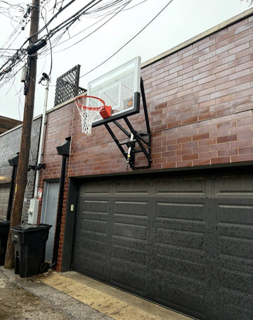 Wall Mount 54 basketball hoop installed by Fenceworks in Chicago, IL