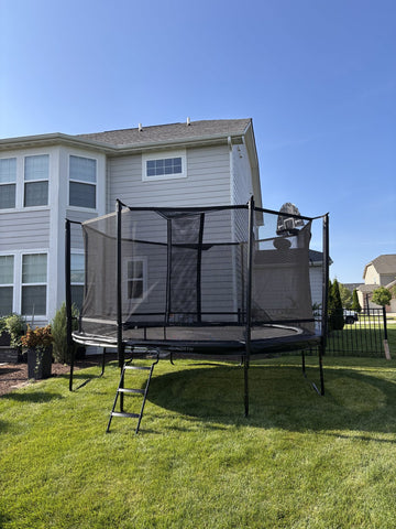 14ft Round trampoline installed by Fenceworks in Naperville, IL