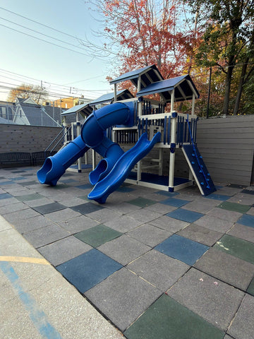 Adventure World vinyl play set installed by Fenceworks in Chicago, IL