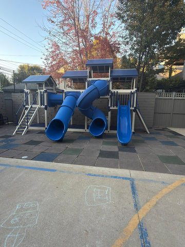 Adventure World vinyl play set installed by Fenceworks in Chicago, IL