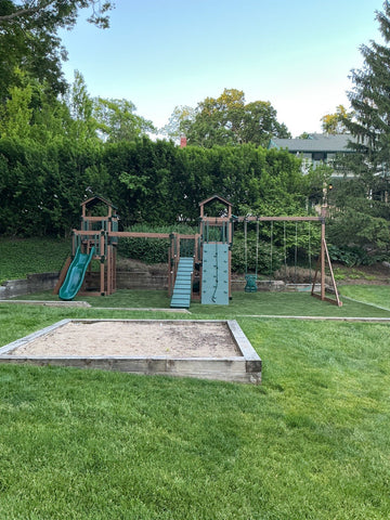 Adventure World vinyl play set installed by Fenceworks in Lake Geneva, WI