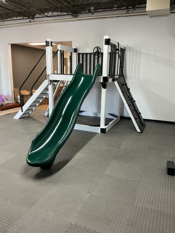 Adventure World vinyl play set installed by Fenceworks in Northbrook, IL