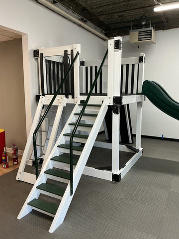 Adventure World vinyl play set installed by Fenceworks in Northbrook, IL