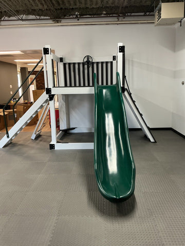 Adventure World vinyl play set installed by Fenceworks in Northbrook, IL