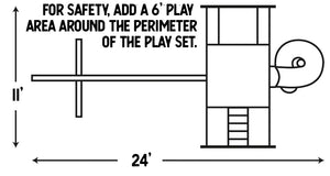 Giggle Junction #GA44-6 Swing Set Package - Swing Set Dimensions: 24' x 11'