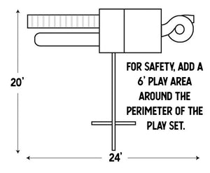 Happy Hideout #H68-7 Swing Set Package - Swing Set Dimensions: 24' x 20'