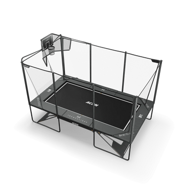 Trampoline with basketball hoop 