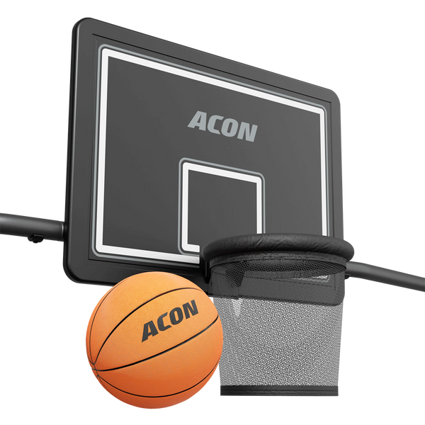 ACON X Basketball Hoop with Back Net for 17ft Rectangular Trampoline
