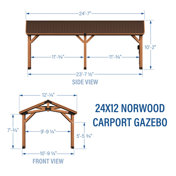 24x12 Norwood Carport/Gazebo – view 2