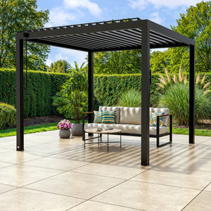 10x10 Sarasota Steel Louvered Pergola – Pergola