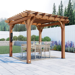 Beaumont Pergola-10x10-Light Brown – Pergola