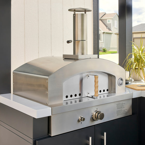 Edgemont Bay | U-Shape Outdoor Kitchen with Bar Seating, Grill & Pizza Oven – view 6