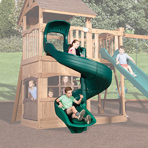 Open Spiral Slide 6' Green