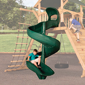 Open Spiral Slide 7' Green