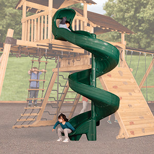 Open Spiral Slide 9' Green