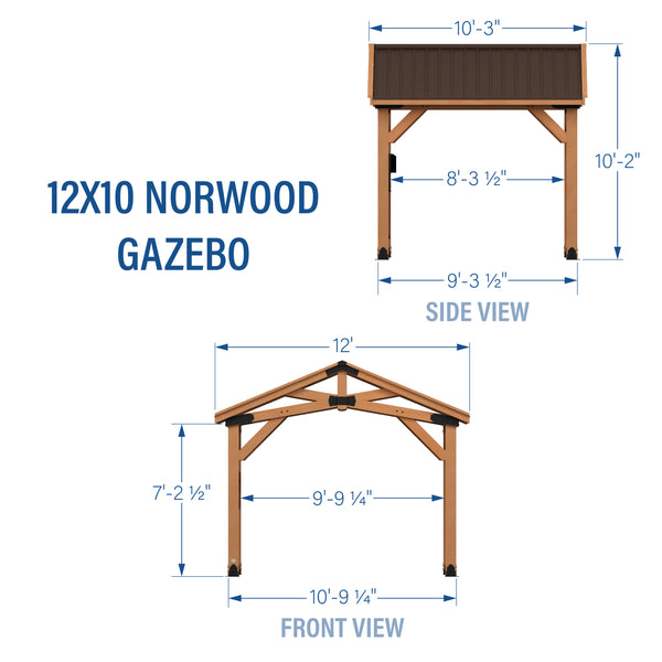 12x10 Norwood Gazebo – view 2
