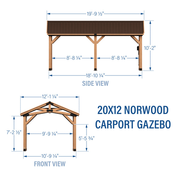 20x12 Norwood Carport/Gazebo – view 2