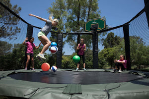 Kids jumping on Fenceworks Trampoline