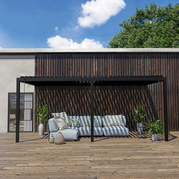 20x10 Evanston Wall Mounted Louvered Pergola – view 2