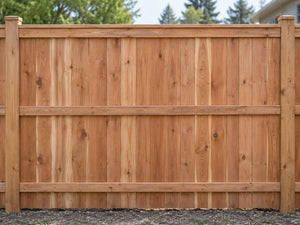 Wood fence with the key features marked